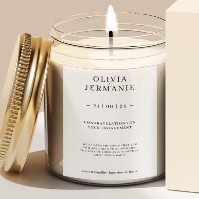 Luxury Förlovning Candle Sticker Gift för Par Mat Etikett (Skapare uppladdad)