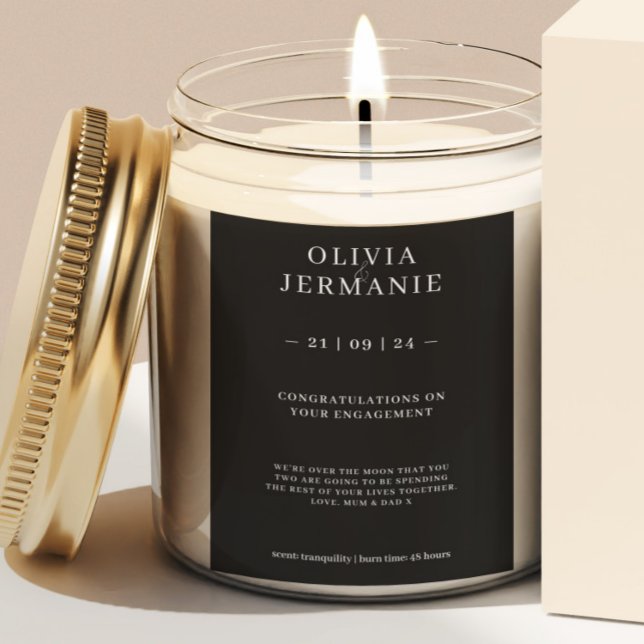 Luxury Förlovning Candle Sticker Gift för Par Mat Etikett (Skapare uppladdad)