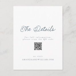 Luxury French Wedding Details Card QR Code Inbjudningar