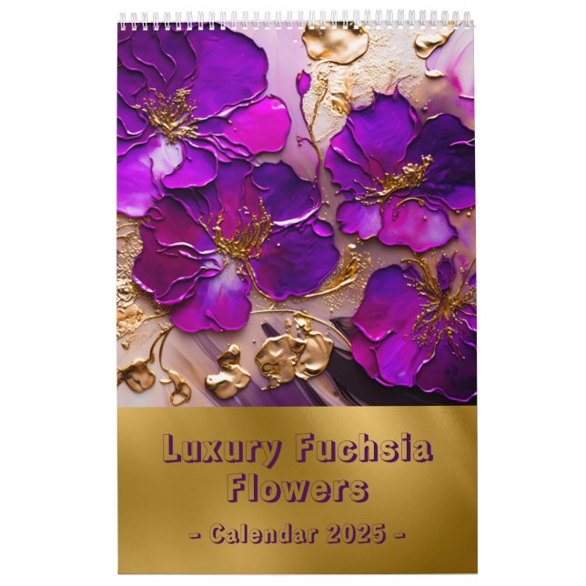 Luxury Fuchsia Blommigt 2025 Calendar Kalender (Omslag)