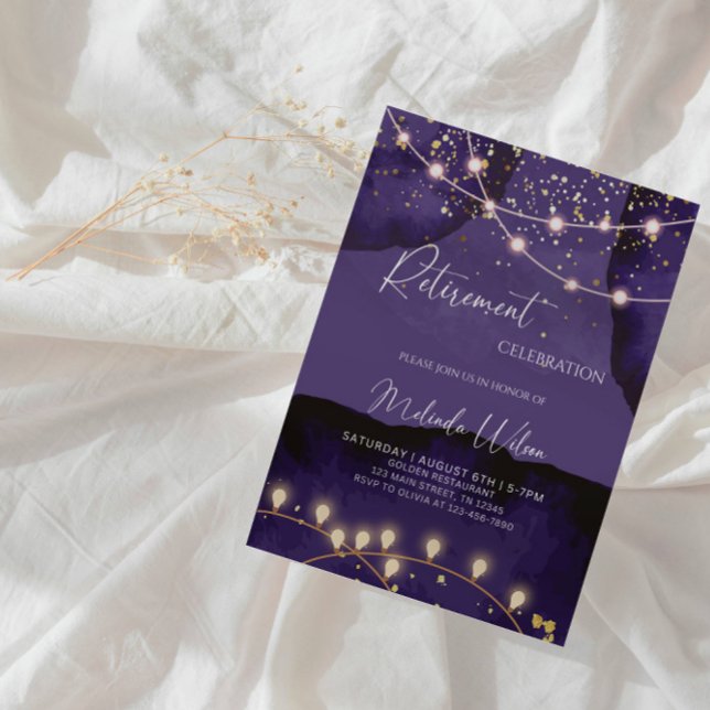 Luxury Galaxy Pension Party - Starry Night Inbjudningar (Skapare uppladdad)