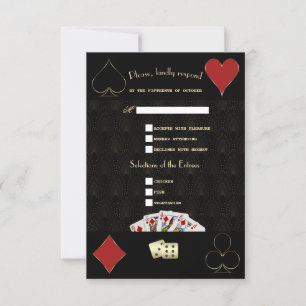 Luxury Gatsby Casino Vegas Poker Bröllop OSA Kort