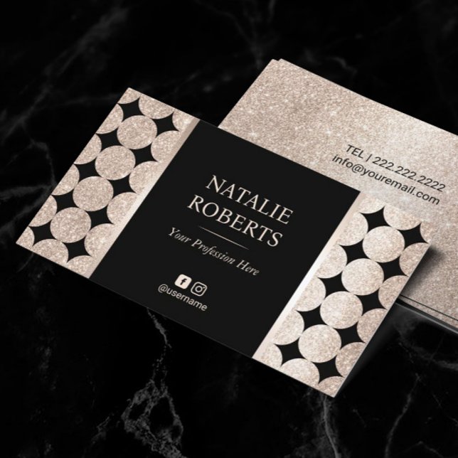 Luxury Geometric Guld Beauty Salon Hair Stylist Visitkort (Skapare uppladdad)