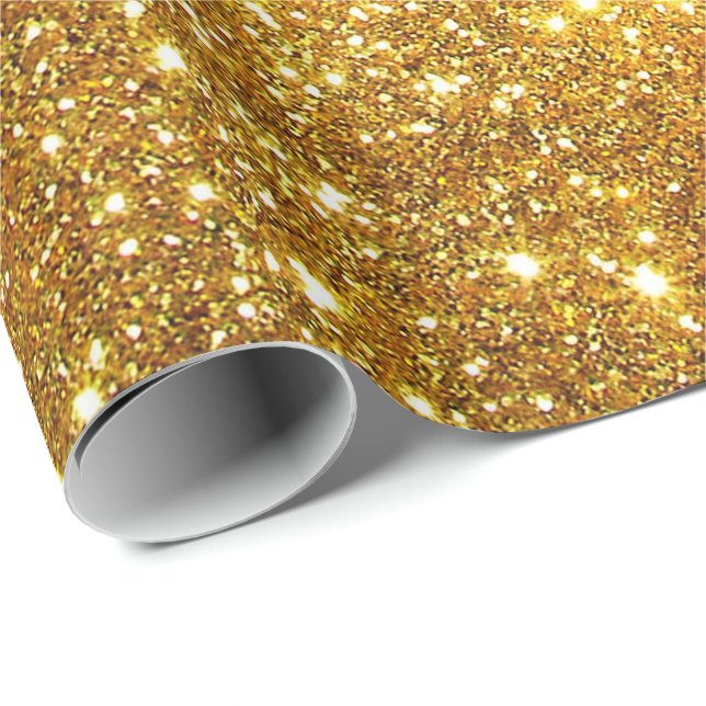 Luxury Gift Popular Guld Glitter Presentpapper (Rullad Hörn)