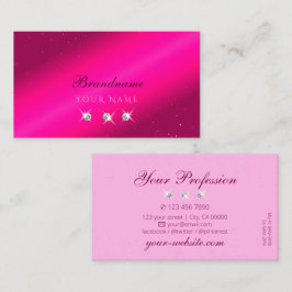 Luxury Girly Rosa Gnistra Stars Diamonds Snyggt Visitkort