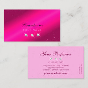 Luxury Girly Rosa Gnistra Stars Diamonds Snyggt Visitkort
