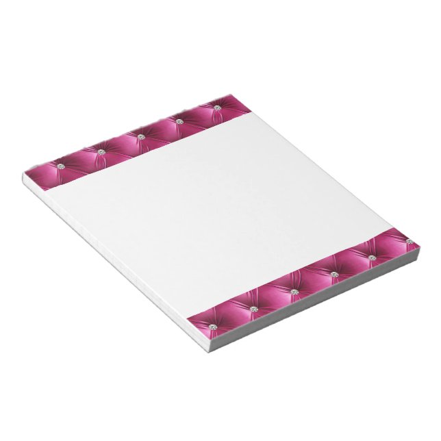 Luxury Glam Girly Rosa Faux Velvet Anteckningsblock (Vinklad)