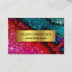 *~* Luxury Glam Rainbow QR Glitter Glitz Beauty Visitkort