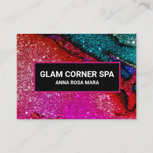 *~* Luxury Glam Rainbow QR Glitter Glitz Beauty Visitkort