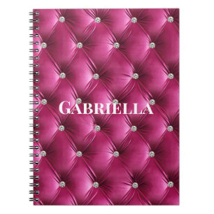 Luxury Glam Rosa Faux Velvet Anteckningsbok