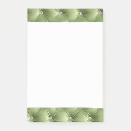 Luxury Glam Sage Grönt Faux Velvet Post-it Block