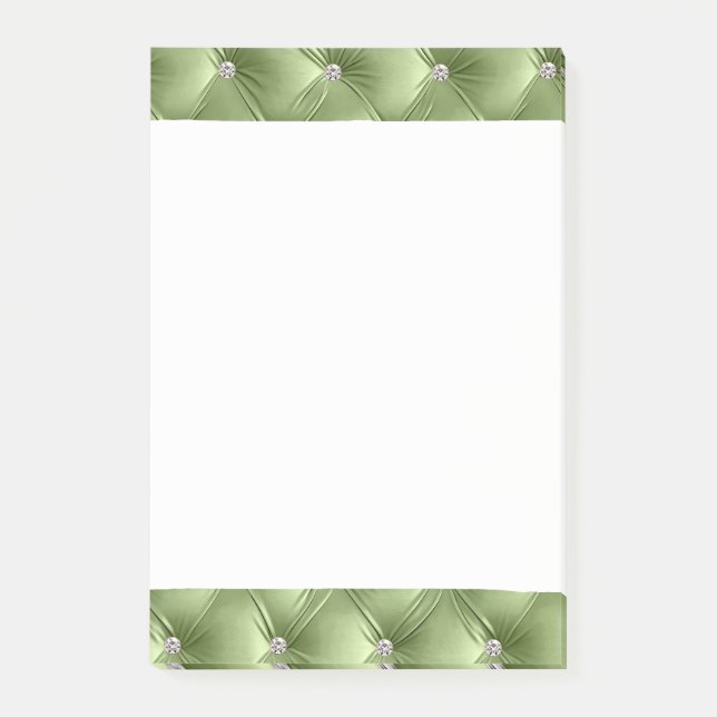 Luxury Glam Sage Grönt Faux Velvet Post-it Block (Framsida)