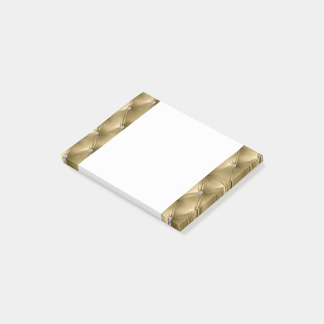 Luxury Glam Soft Warm Guld Faux Velvet Post-it Block (Vinklad)