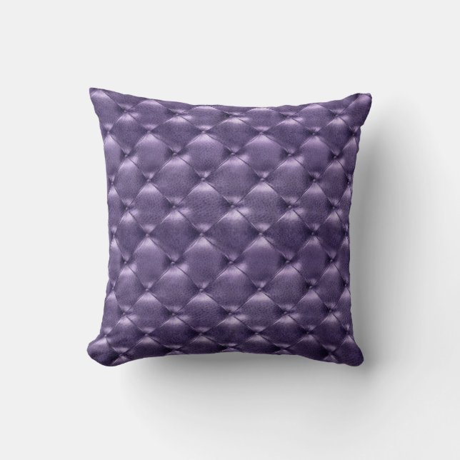 Luxury Glam Tuabled Leather Opulent Amethyst Lila Kudde (Framsida)
