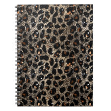 Luxury Glitter Brown Black Gold Leopard Pattern