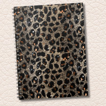 Luxury Glitter Brown Black Gold Leopard Pattern