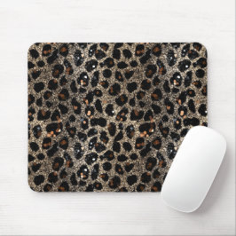 Luxury Glitter Brown Black Gold Leopard Pattern Musmatta