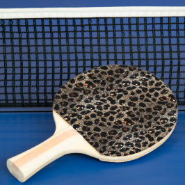 Luxury Glitter Brown Black Gold Leopard Pattern Pingisracket