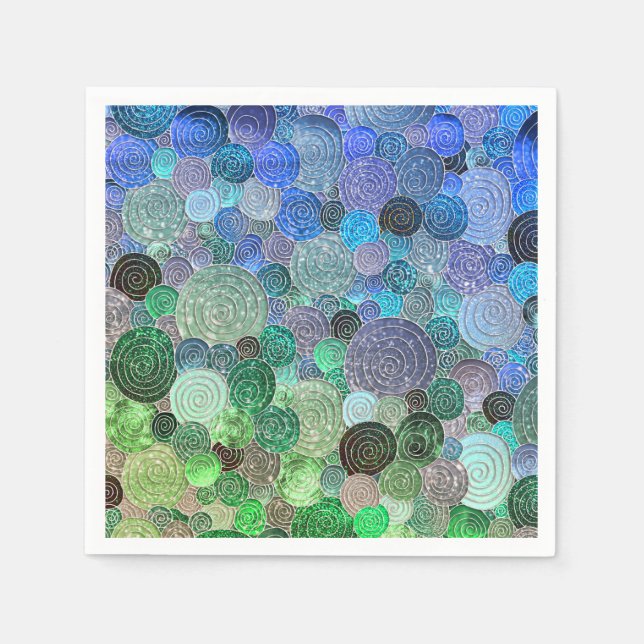 Luxury Glitter Dots and Circles - Fresh Aqua Pappersservett (Framsidan)