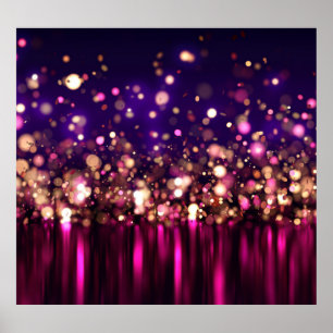 Luxury Glitter Glow 3D-bakgrund. Poster