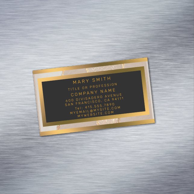 Luxury Glitter Ro Guld Magnetiska Visitkort (In Situ)