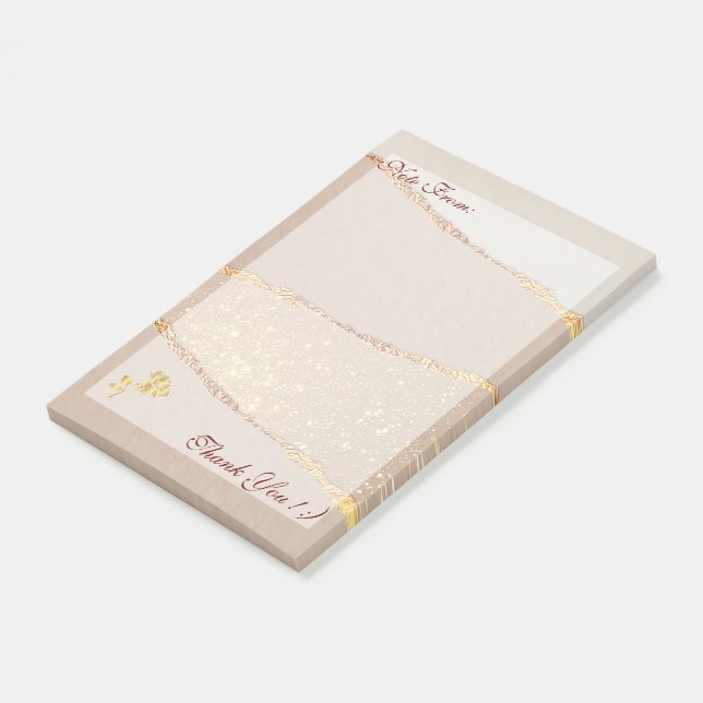Luxury Glitter Ro Guld Post-it Block (Vinklad)