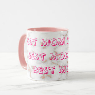 Luxury Glitter Rosa White Marble Mugg