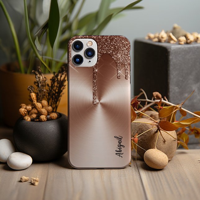 Luxury Gnistra Ro Guld Dripping Glitter Personal (Skapare uppladdad)