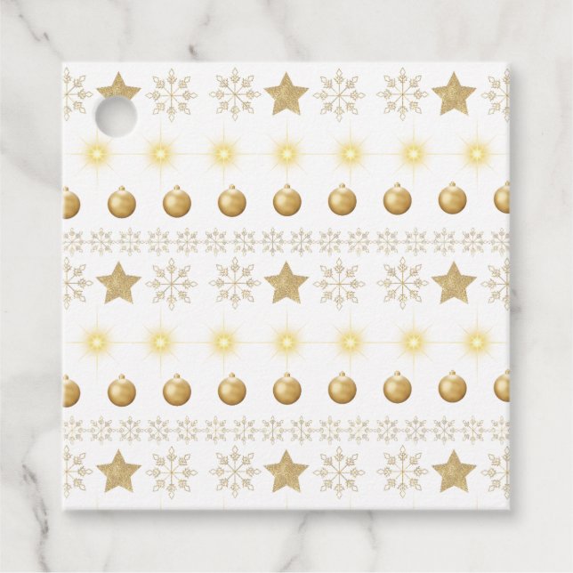 Luxury Gold and White Luxury Festive Gåvor Etiketter (Framsida)