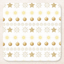 Luxury Gold and White Luxury Festive Underlägg Papper Kvadrat