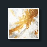 Luxury Gold and White Textured Art - Modern Palett Canvastryck<br><div class="desc">A stunning abstract piece featuring heavy,  energetic brushstrokes and palette knife textures in radiant gold,  bright white,  and subtle grey. This impasto-style design creates a sense of dynamic movement and three-dimensional depth,  making it a perfect focal point for minimalist living rooms,  luxury offices,  or contemporary hallways.</div>