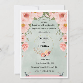 Luxury Gold Arch Wedding Invitation Inbjudningar