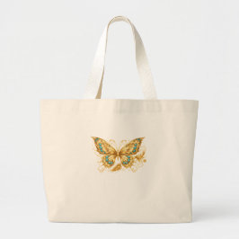 Luxury Gold Butterfly – Elegant Turquoise Accent  Jumbo Tygkasse