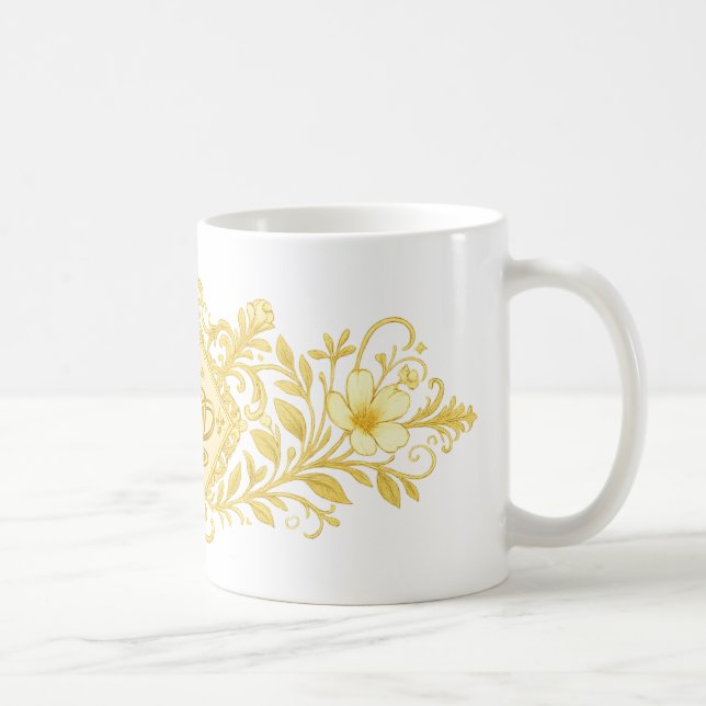 Luxury Gold Coffee Mug: Royal Ornamentation Kaffemugg (Höger)