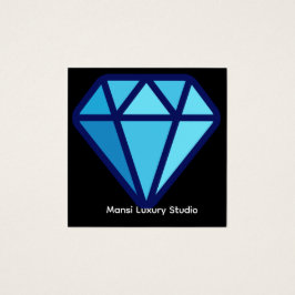 Luxury Gold Diamond Logo Business Card Elegant Fyrkantigt Visitkort