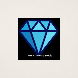 Luxury Gold Diamond Logo Business Card Elegant Fyrkantigt Visitkort