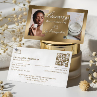 Luxury Gold Esthetician Skincare Specialist Photos Visitkort