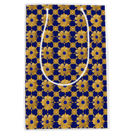 "Luxury Gold Floral Gift Bag – Elegant Wrapping fo