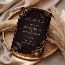 Luxury Gold Floral Wave Spara Datumet