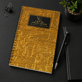 Luxury Gold Foil Five Star Hotel Branding Elegant Anteckningsbok