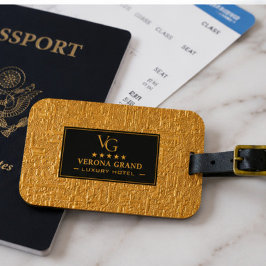Luxury Gold Foil Five Star Hotel Branding Elegant Bagagebricka