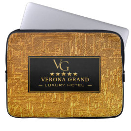 Luxury Gold Foil Five Star Hotel Branding Elegant Laptop Fodral