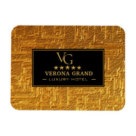 Luxury Gold Foil Five Star Hotel Branding Elegant Magnet