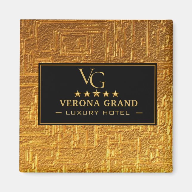 Luxury Gold Foil Five Star Hotel Branding Elegant  Magnet (Framsidan)