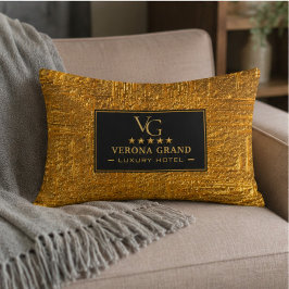 Luxury Gold Foil Five Star Hotel Branding Elegant Prydnadskudde