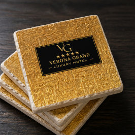 Luxury Gold Foil Five Star Hotel Branding Elegant Stenunderlägg