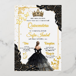 Luxury Gold Foil Quinceañera Invitation