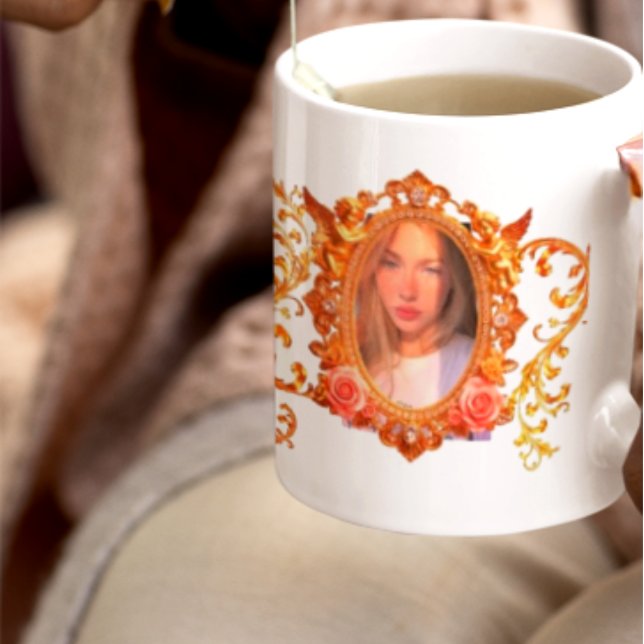 Luxury Gold Frame for Your Photos | Personalized C Kaffemugg (Skapare uppladdad)