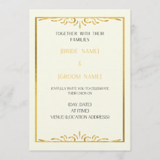 Luxury Gold Frame Wedding Invitation  Inbjudningar