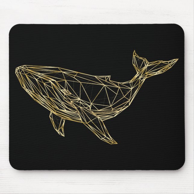 Luxury Gold Geometric Whale Musmatta (Framsidan)